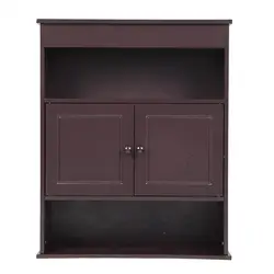FCH двухдверный шкаф для ванной комнаты с верхними и нижними слоями коричневого цвета для хранения ванной комнаты