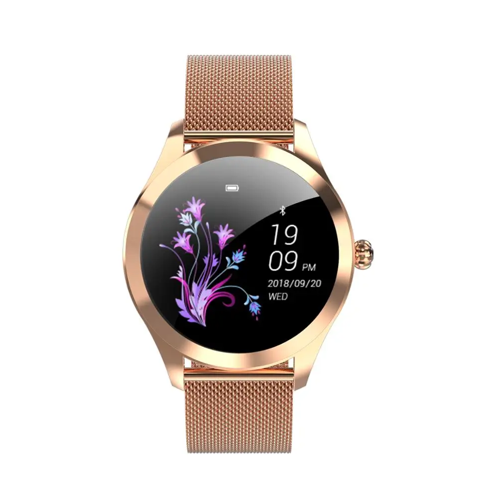 Rose Gold Steel KW10 женские Смарт-часы для леди фитнес-Браслет Смарт-часы IP68 водонепроницаемый монитор сердечного ритма для Android IOS спортивный трекер - Цвет: Rose Gold Steel