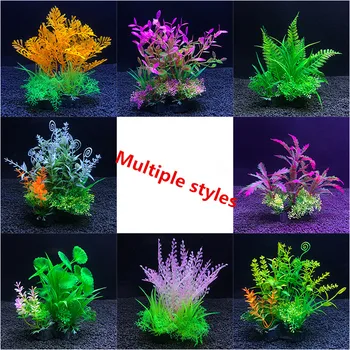 

Artificial Plastic Green Plants for Aquarium Decoration Ornament Narcissus Water Grass Terrarium Figurines Fish Tank dropshippin