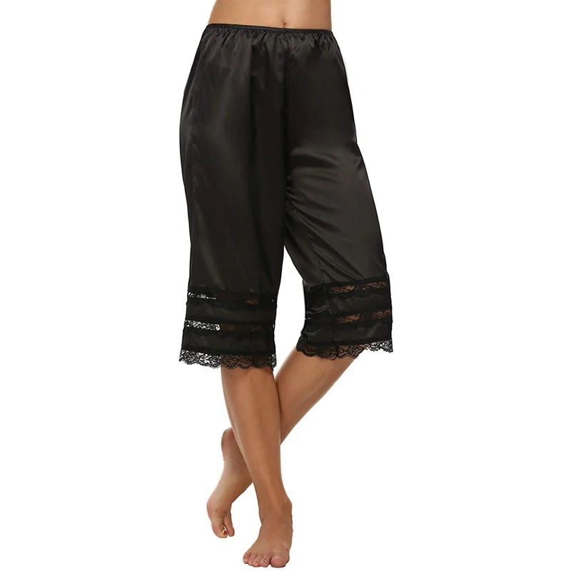 Женские брюки летние повседневные кружевные однотонные штаны для сна средней длины домашние штаны