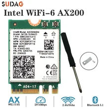 Беспроводной M.2 Wifi 6 Intel AX200 2974 Мбит/с Bluetooth 5,0 Wlan 802.11ax MU-MIMO NGFF Wi-Fi карта AX200NGW Windo