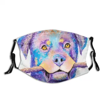 

Blue Rottweiler Dog Playing Fetch Adult Reusable Mouth Face Mask Protection Cover Mouth Muffle with Filters
