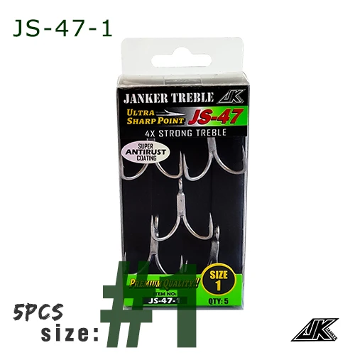 JS47-1 JK JS-47 лодка рыболовный супер антикоррозийный тройной крючок серый цвет 4X сильные тройные рыболовные крючки Высокое качество рыболовный крючок#8~ 5/0 Тройник - Цвет: JS47-1