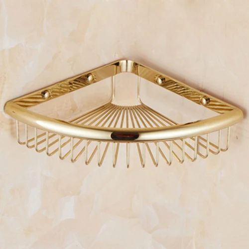1 layer gold Vidric Роскошные хрустальные латунные золотые полки для ванной комнаты держатель для шампуня угловая корзина для ванной Аксессуары для ванной комнаты Аксессуары для ванной EL30023 - Цвет: 1 layer gold