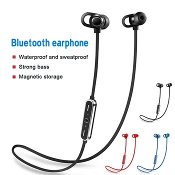 

Magnetic Wireless Bluetooth Earphone Stereo Sports Headphone Waterproof Earbuds in-ear Headset with Mic For iPhone Samsung