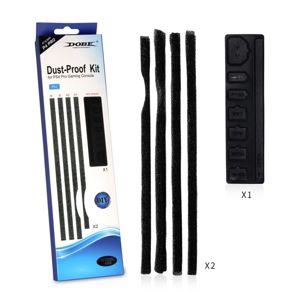 

Dust-Proof Cover Filter Mesh Jack Stopper Pack Dustproof Kits Suitable For Playstation 4 Pro for PS4 pro Gaming Console Black