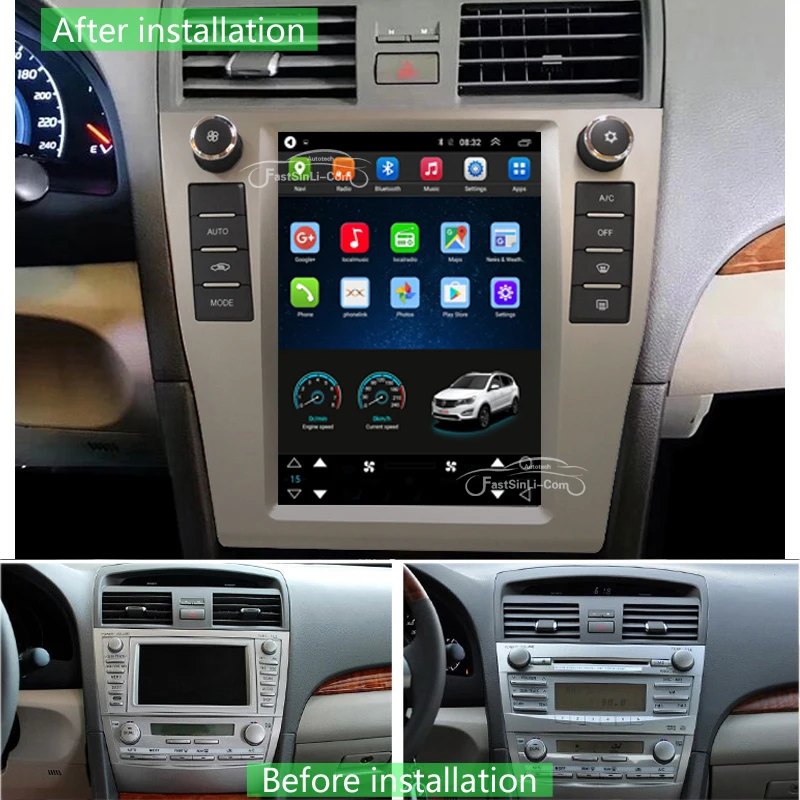 Автомобильный плеер в стиле Tesla Android для Toyota Camry 2006 2011 четырехъядерный процессор GPS