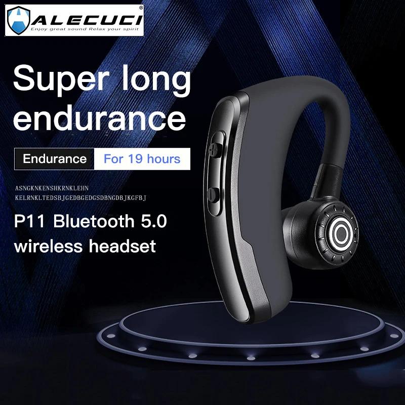 Alecuci P11 Bluetooth гарнитура Шум шумоподавления Беспроводной EarpieceHands беспроводные наушники для вождения Бизнес