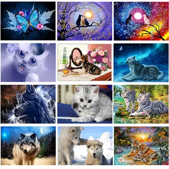 

5D DIY full circle diamond drawing dog cartoon animal cat mosaic diamond embroidery animal cross stitch