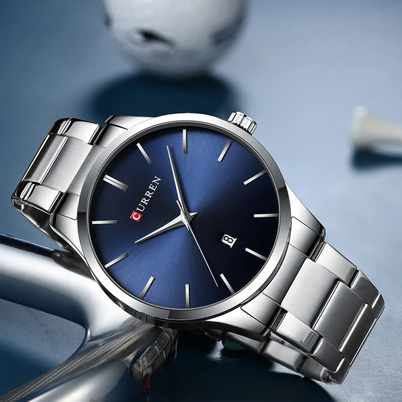 Curren Мужские часы Роскошные брендовые деловые мужские наручные часы спортивные синие минималистичные часы мужские наручные часы Relogio Masculino