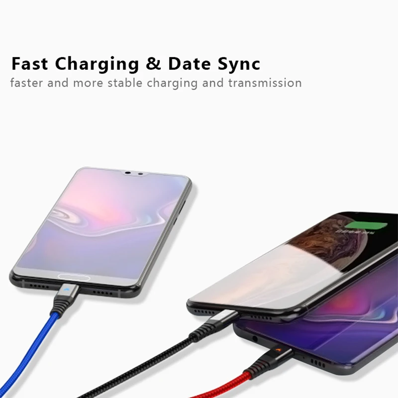 3 в 1 USB кабель 3A для мобильного телефона Micro usb type C кабель для зарядного устройства для iPhone XR XS X для xiaomi huawei шнур для быстрой зарядки данных