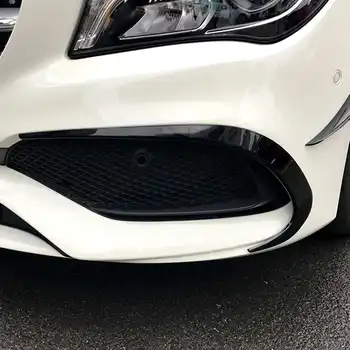 

Car Black Carbon Fiber Front Bumper Splitter Spoilers Canard For Mercedes CLA Class W117 CLA45 CLA200 CLA220 CLA250 CLA260 16-19