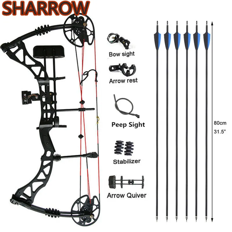 Archery Compound Bow Arrow Kits 2560lbs Adjustable Hunting Bow Adult