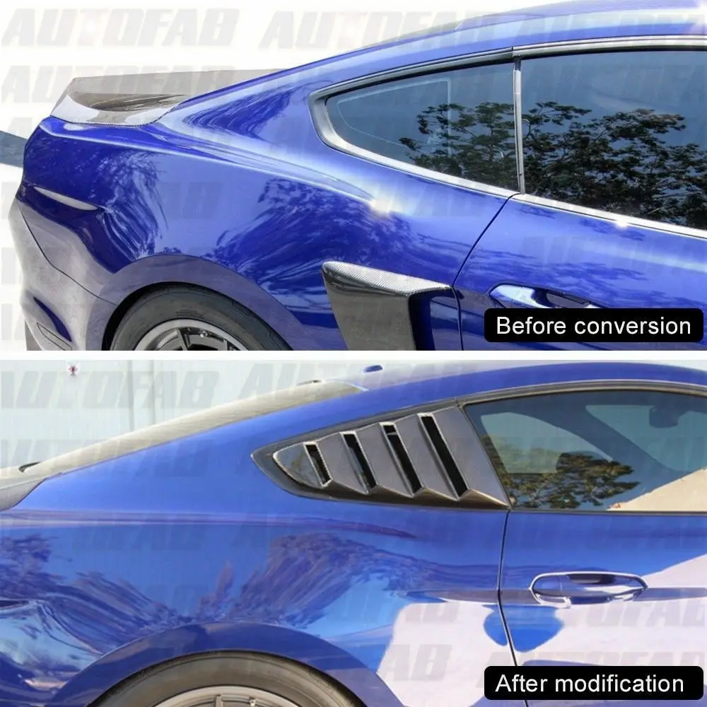 2 шт./компл. черное боковое окно 1/4 черная Обложка для жалюзи Ford Mustang 2015 2018 AF