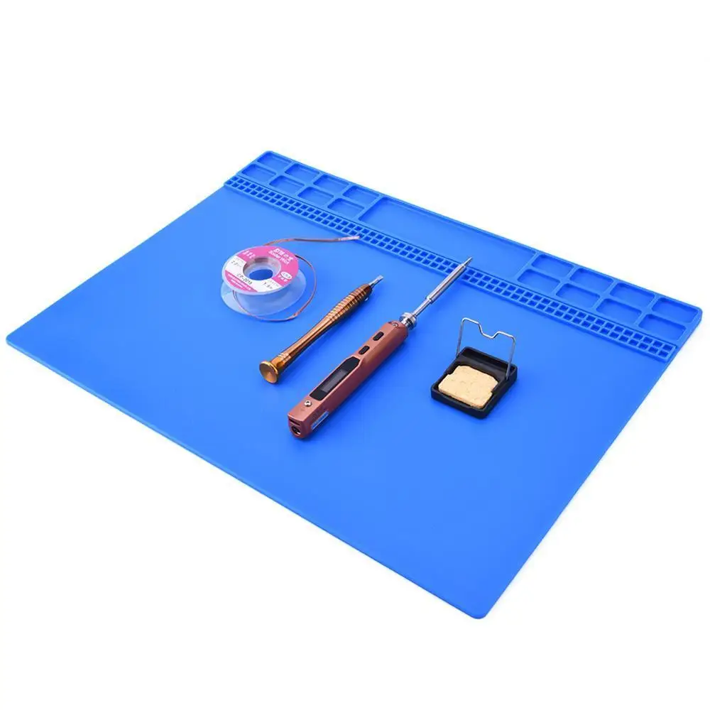 hot stapler plastic Heat Insulation Silicone Pad Desk Mat Maintenance Platform For BGA Soldering Repair Station Repair Tools Grey/black/blue electric soldering iron