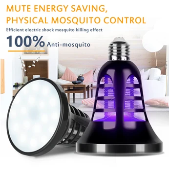

220V E27 UV LED Bulb 15W Mosquito Killer Lamp 2 In 1 Mosquito Trap Insect Killer Light Bulb Fly Bug Zapper Night Light For Baby