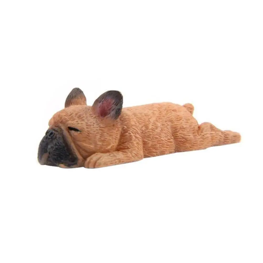 Cute 3D Sleeping Bulldog Magnetic Refrigerator Sticker Cartoon Animal Fridge Kid Early Education Dog Decoration Sticker - Цвет: Dark Brown