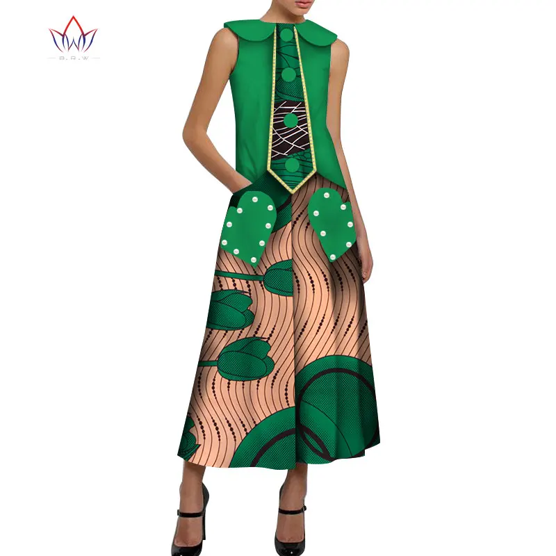 Африканские платья для женщин Dashiki жемчужное длинное Африканское восковое Платье с принтом Элегантное свадебное платье в африканском стиле WY5038 - Цвет: 3