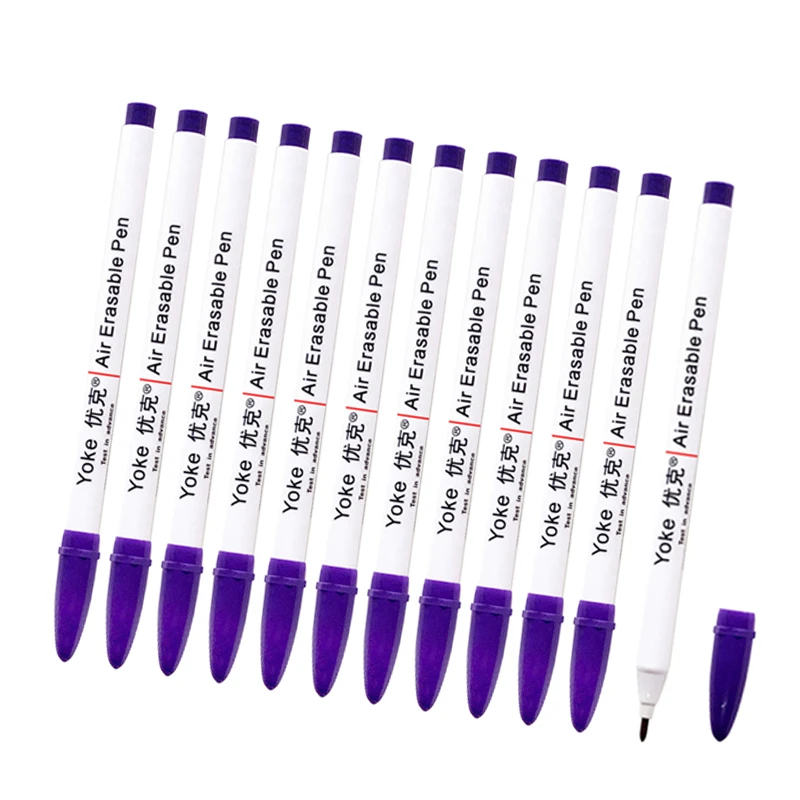 12pcs/Set Erasable Pneumatic Pen, Invisible Dot Marker, Fabric Marker Pen with Fade Ink, DIY Sewing Marker