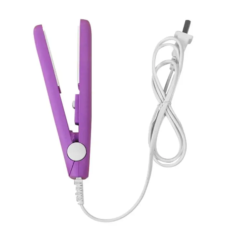 Мини керамический электрический выпрямитель для кудрявых волос утюжок для выпрямления гофрированных утюгов домашнее хобби Стайлинг для волос Инструменты - Цвет: Purple