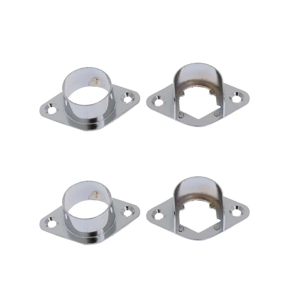 A 4 Pcs Closet Pole Sockets Oval Wardrobe Rail End Support Rail Bracket