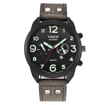 

Senior Brand Male Wrist Watches Men's Sports Calendar Clock Leather Starp Military Quartz Watch Limited Edition Designer Watch