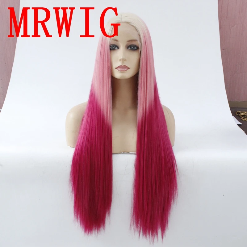 MRWIG 26in реальные pic 1b # черный ombre серый/фиолетовый бесплатная часть синтетические волосы на кружеве парик термостойкие волокно