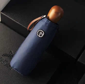 

New Mini Umbrella Rain Women Men Windproof Pocket Sun Umbrellas Small 400T Strong Five Fold Umbrella 8K Wooden Handle Parasol