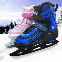 1 пара, для взрослых и детей, тренировочные коньки со льдом, обувь с регулируемым лезвием, теплые, для хоккея, катания на коньках, начинающих