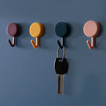 

New Self Adhesive Wall Mounted Hooks Robe Hanging Hat Bag Key Holder Seamless Wall Hanger Multi-Purpose Kitchen Living Room Hook