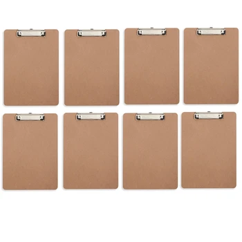 

8Pcs A4 Hardboard Clipboards Low Profile Clip Designed for Classroom and Office Use