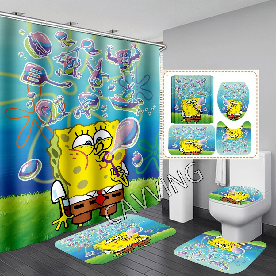 Bathroom Rugs Mat Set Shower Curtains