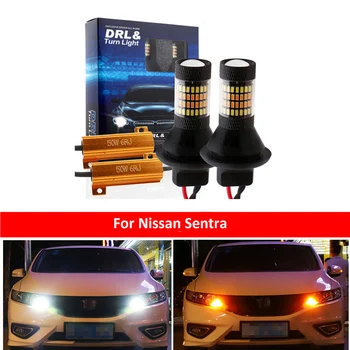 

DRL LED Canbus DRL Running Turn Signal Light Dual Mode External Lights 1156 BAU15S PY21W For Nissan Sentra B17 2012 2013 2018