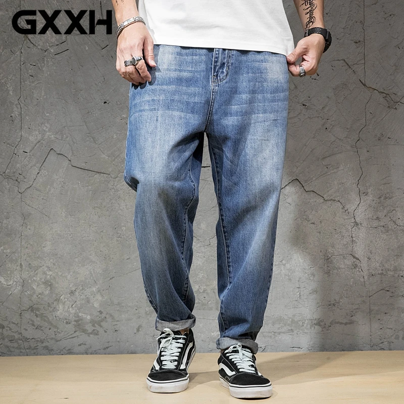 Jeans Man Men Spring Denim Pants Blue Large-Size Straight Casual 46 5XL 6XL 7XL 48 44