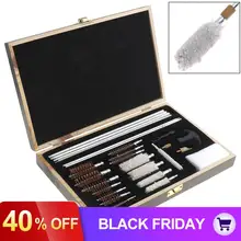 28 шт./компл. Алюминий стержней деревянная коробка трубки щеточная машинка с хлопком и латунная проволочная щетка для очистки инструменты