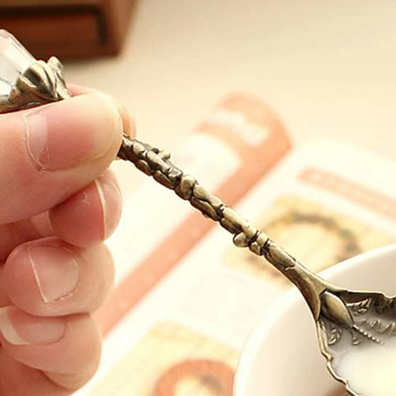 Spoon and Fork Set Spoon Decorative Dessert Spoons Coffee Spoons Golden