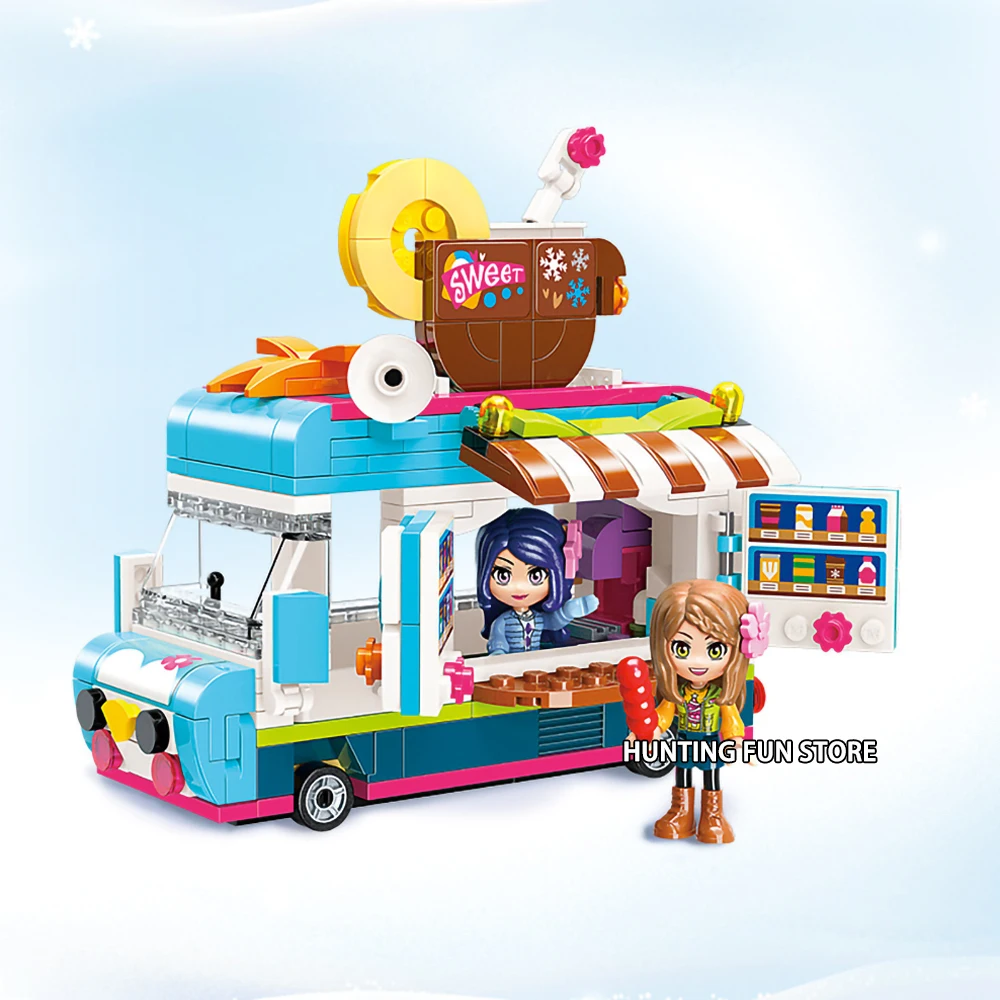 

Friends Series Sweetly Hot Drinks Van Set with 2 figures Educational Building Blocks Toys for Girls DIY Gifts Qman 2024