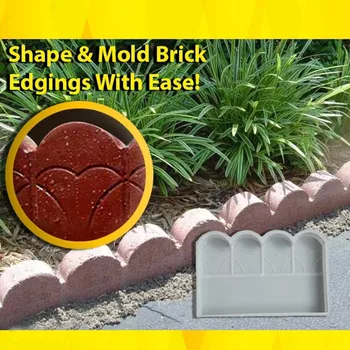 

Concrete flower pond fence brick mold rural garden garden brick mold cement flower bed fence side stone plastic mold brick T6