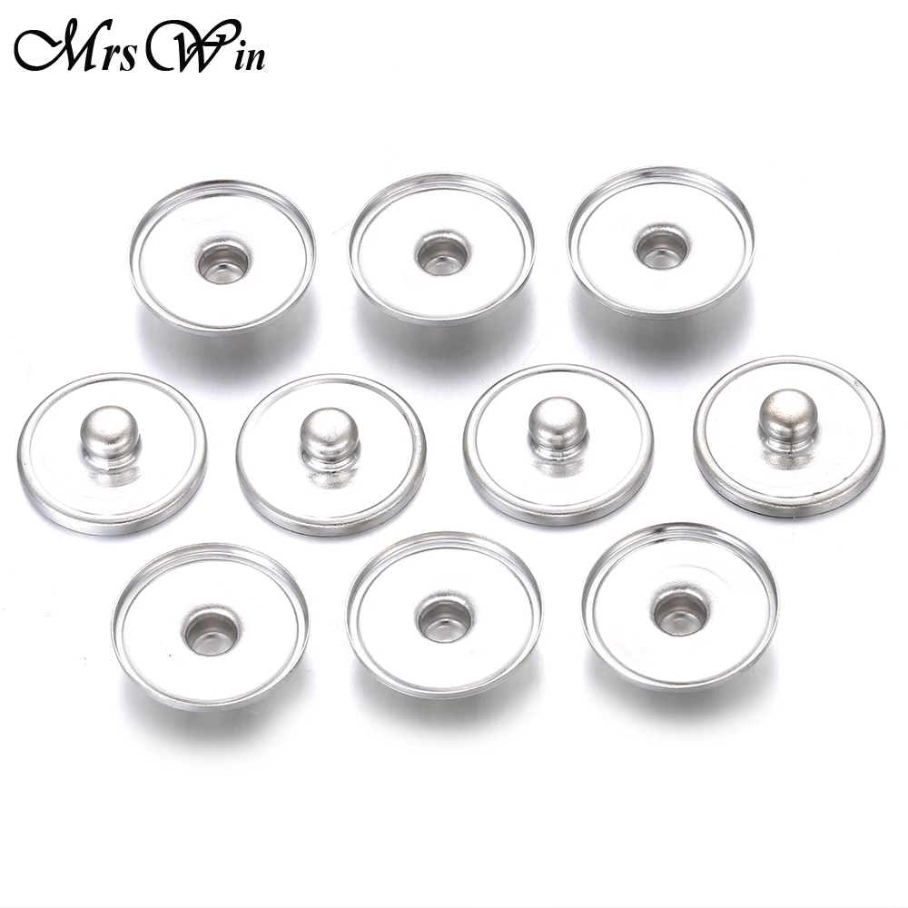 100pcs/lot Snap Jewelry Accessories Findings Components 12MM 16MM 18MM Metal Snap Buttons For Make Glass Button Fittings metal snap buttons