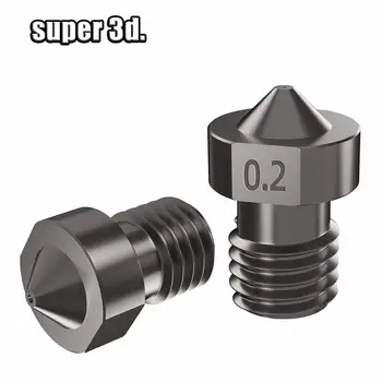 

3D Printer Parts V6 Hardened Steel Nozzle 1.75mm M6 Thread for printing PEI PEEK or Carbon fiber E3D HOTEND High Quality