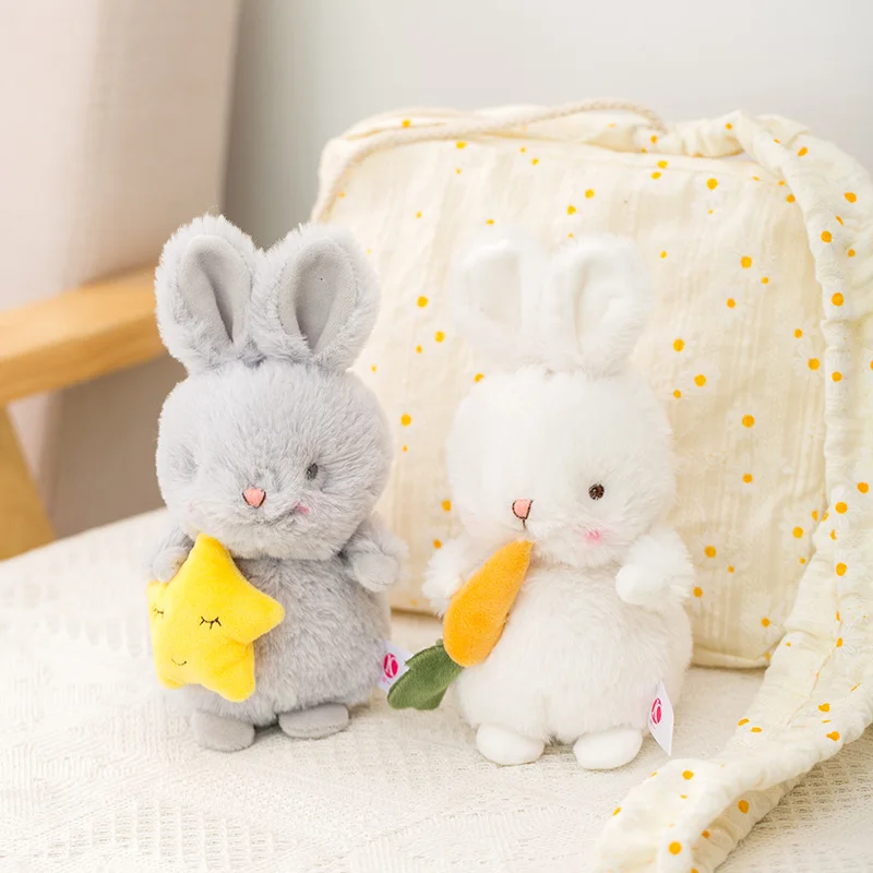 

plush-toy 22CM Kawaii Carrot Rabbit Cute Stuffed Animals Star Bunny Soft Bed Sleeping Pillow Valentines Day Gifts For kids girls