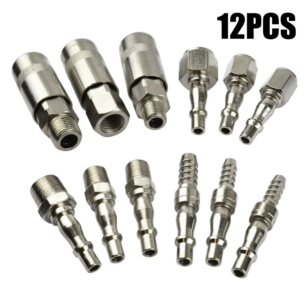 

12*Air Line Hose Compressor Fitting Connector Quick Release Set 1/4 3/8in BSP For PCL/ Vertex/ Airflow/ Rectus 19 Fitting