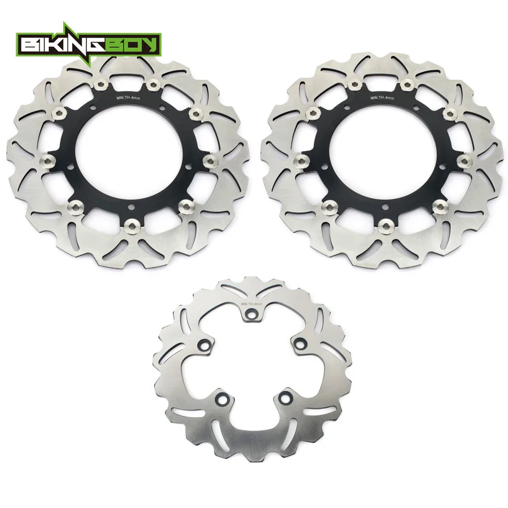 BIKINGBOY для YAMAHA FZ6/Fazer 2004-2008 FZ6 S2/Fazer 2007-2010 MT-03 06-14 плавающие Передние Задние тормозные диски роторы - Цвет: Wavy Black