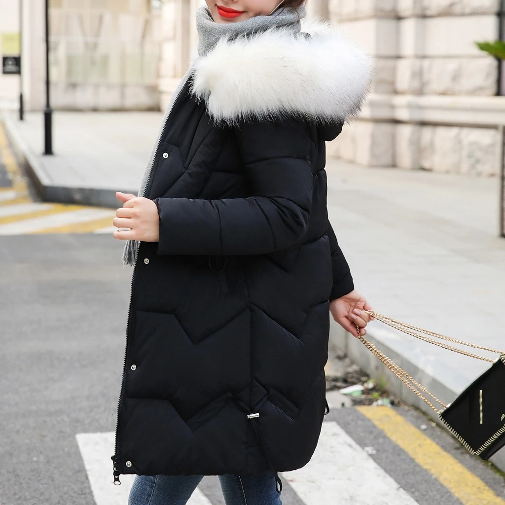 JAYCOSIN New Arrival Coats Parka Fashion Slim Women Winter Hooded Warm Coat Plus Size Thick Fur Cotton Padded Jacket Femal 924
