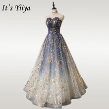 Yiiya вечернее платье длинное без бретелек сияющее вечернее платье OY001 элегантное без рукавов размера плюс robe de soiree