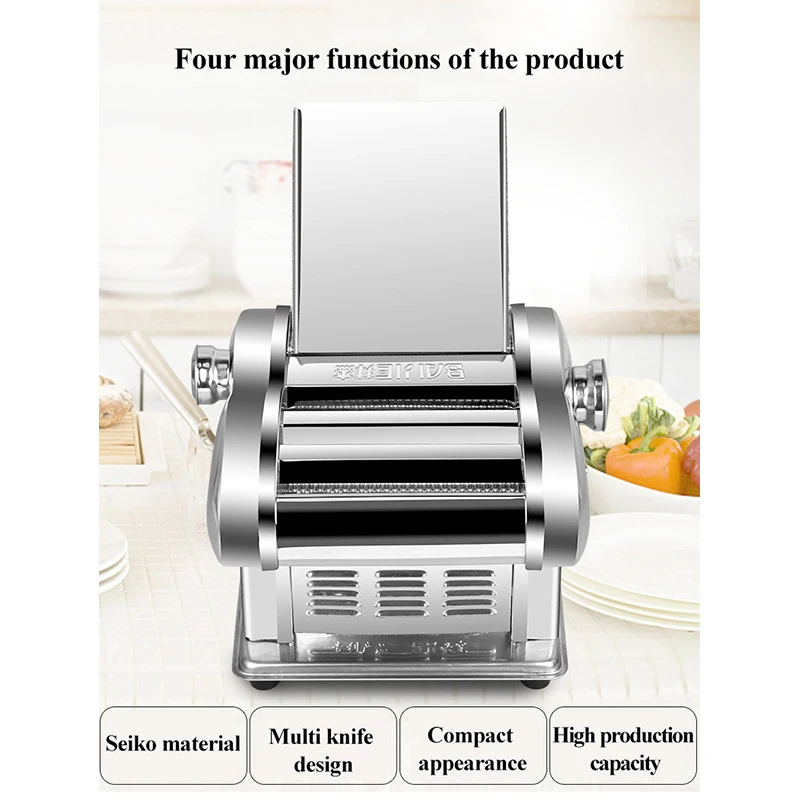 Household Pasta Machine Noodles Maker Stainless Steel Noodle Cutter Electric Automatic Dough Rolling Machine Dumpling