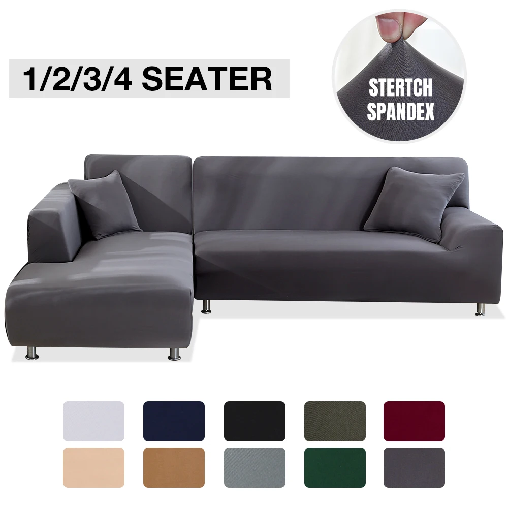 Sofa-Cover Stretch Livingroom Elastic Universal L-Shaped Sectional 1/2/3/4-seater 