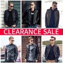 Enjeolon брендовые мотоциклетные мужские кожаные куртки обычные тонкие мужская одежда на молнии со стоячим воротником мужские повседневные Черные пальто P203