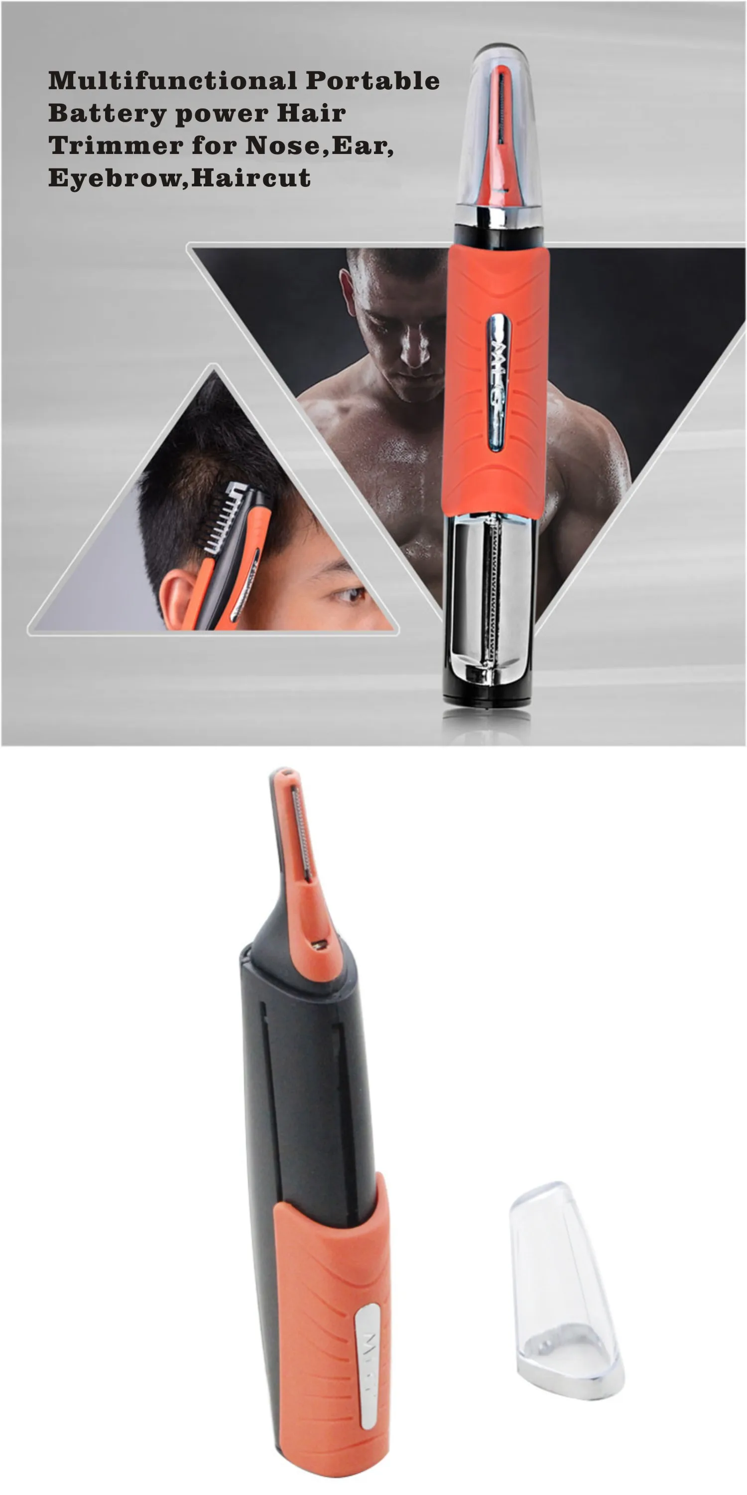 Aparador de Remoção Cuidados com o Cabelo Trimer com Luz Micro Precisão Sobrancelha Orelha Nariz Clipper Shaver Unisex Pessoal Elétrica Led 1 Micro precisão sobrancelha orelha nariz aparador de