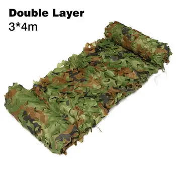 

3x4m Woodland Camo Netting Camouflage Net Privacy Protection Camouflage Mesh For Outdoor Camping Forest Landscape
